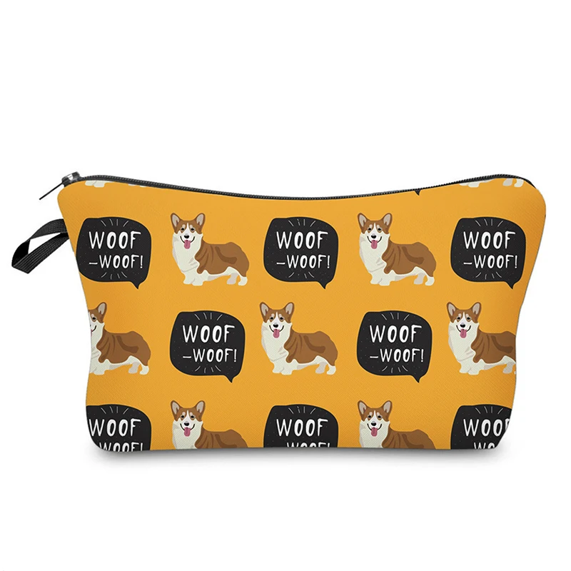 Bolsas de cosméticos con estampado de animales de dibujos animados para mujer, estuches de lápices de tamaño Simple, bolsa de almacenamiento de viaje para playa al aire libre, moda escolar