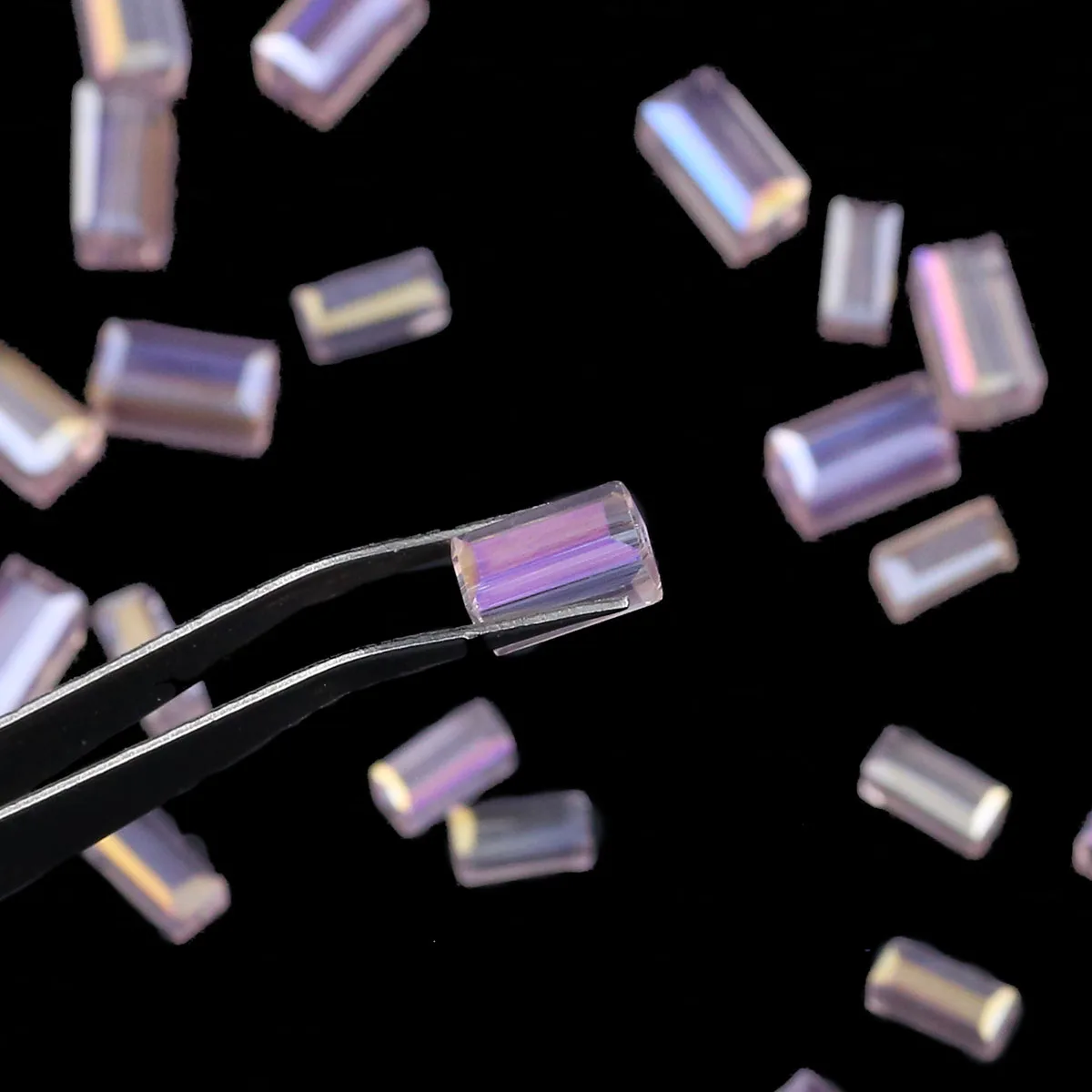 4/6/8mm Long Square Pink AB Color Austrian Crystal Spacer Loose Beads For Jewelry Making Ladies Earrings Bracelet DIY Accessorie