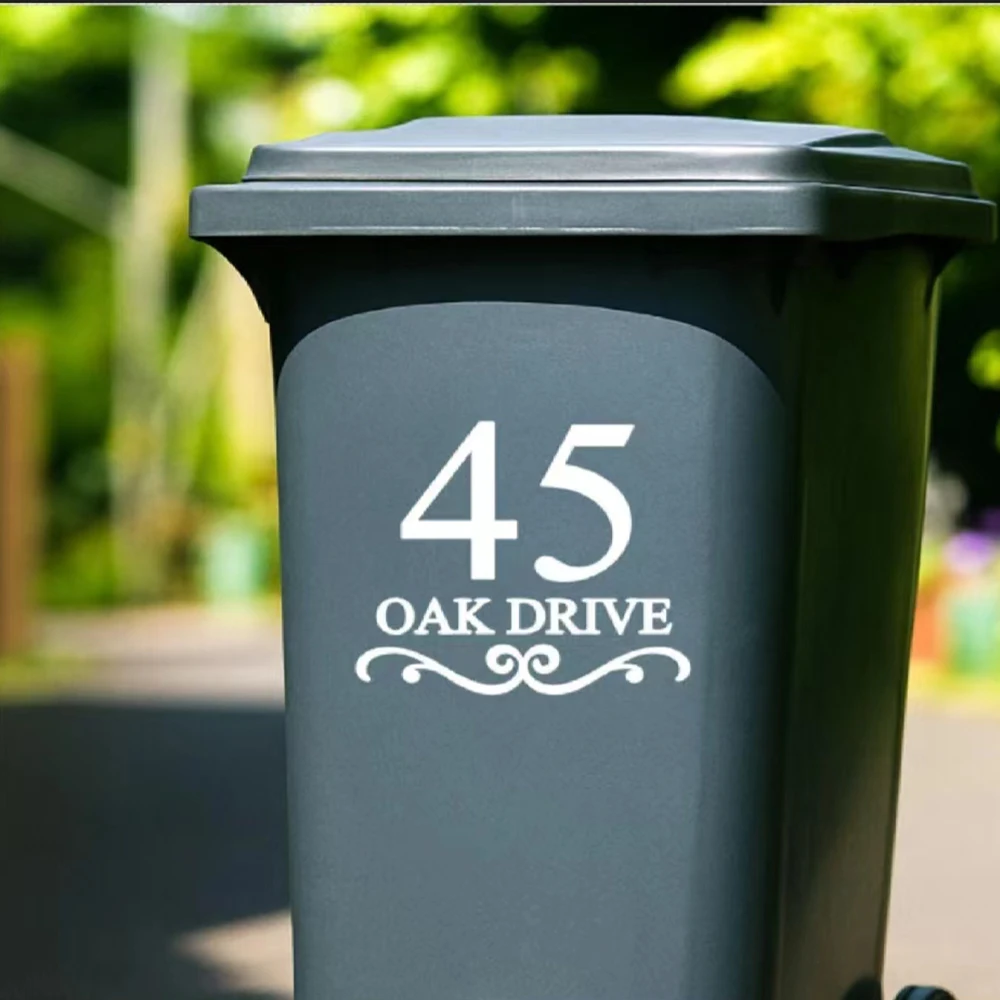

3Pcs Wheelie Bin House Numbers Stickers Custom House Number Vinyl Decal Rubbish Trash Bin Sticker Home Decor