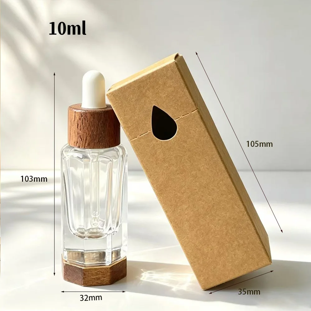 10ml 30ml Essential Oil Paper Box Kraft White Cardboard Packaging Box with Insert,Empty Dropper Bottle Gift Boxes