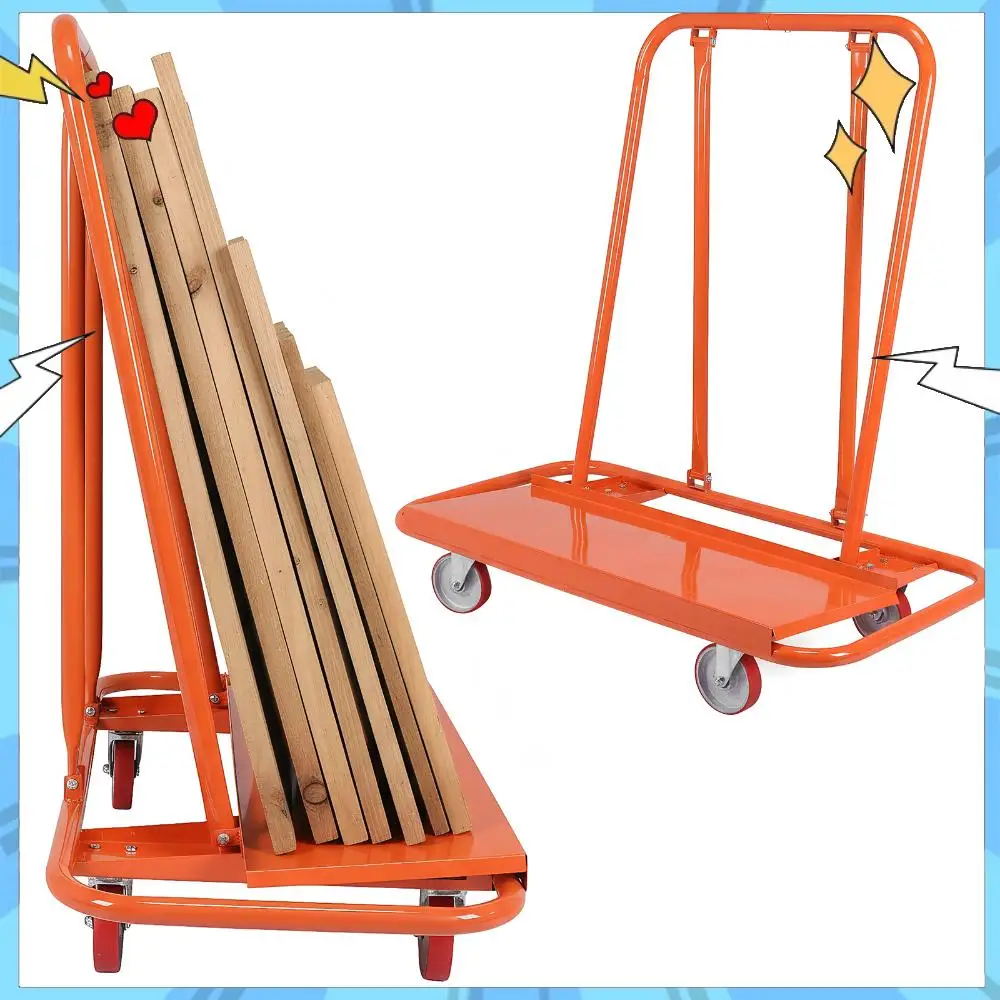 

Тележка для гипсокартона усиленная, большой грузоподъемности, с открытым кузовом, съемная, для малых панелей, металлическая, для курьеров/грузчиков