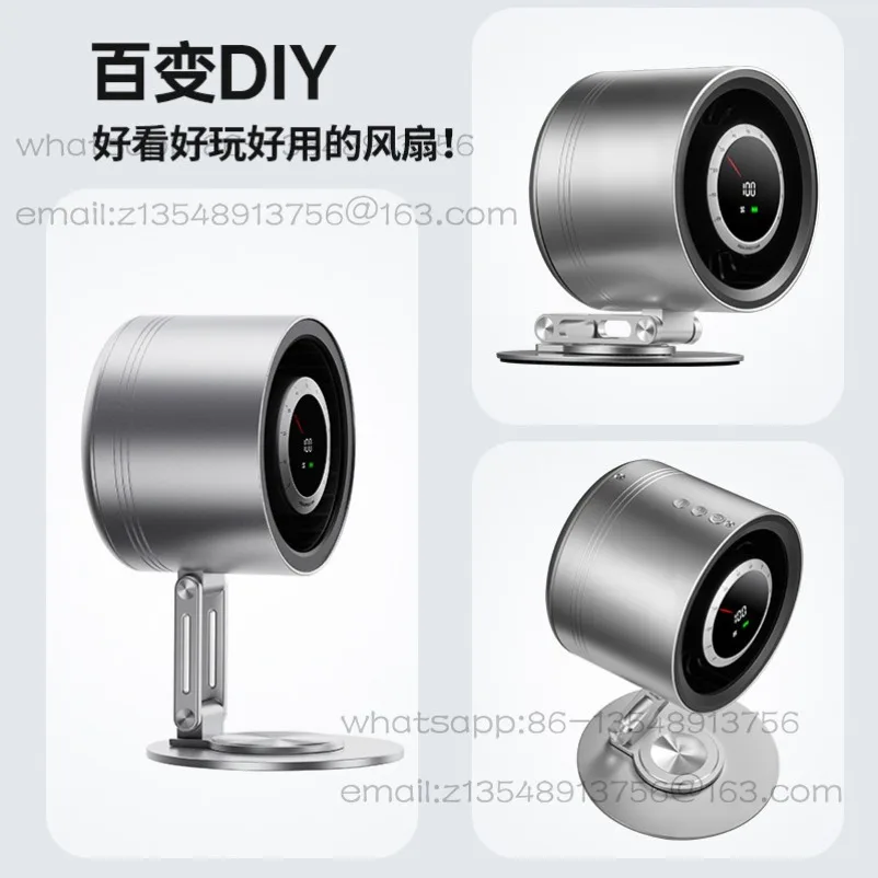 

Metal Small Fan 360 ° Rotating Folding Turbo Fan Office Desktop Silent Air Circulation Fan Usb Rechargeable Portable Small