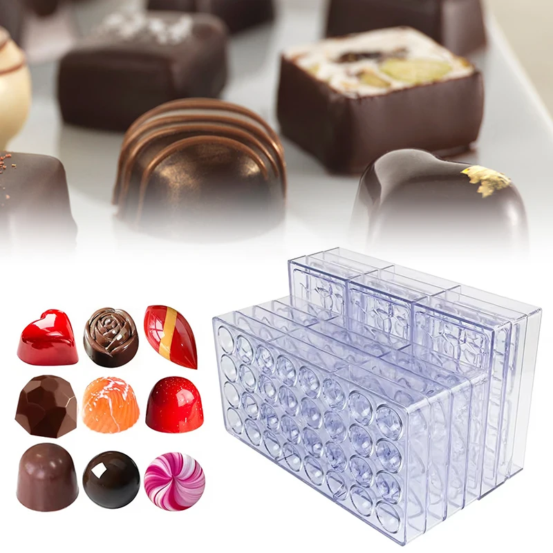 Molde de chocolate 3D, herramientas para hornear chocolate hechas a mano, para dulces caseros para fiestas, varias formas, utensilios de cocina DIY ZYF, 1 ud.
