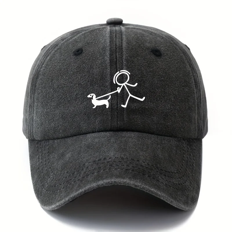 Dog fashion printed baseball cap, gift for dog lovers, simple and stylish design, outdoor travel equipment