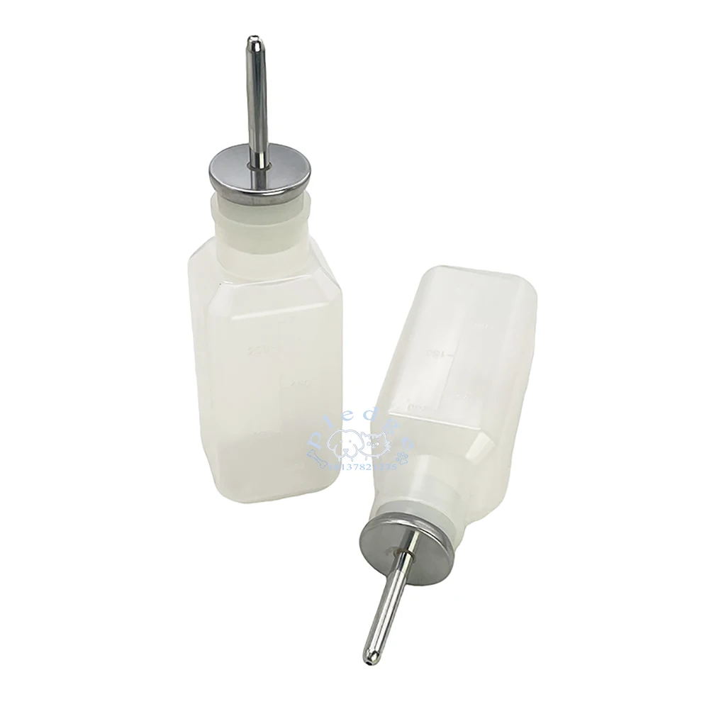 5PCS/10PCS 250ml PP Square Rodent Water Bottle with Scale Chew-proof for Lab Rats & Mice Scientific Experiment Accessory