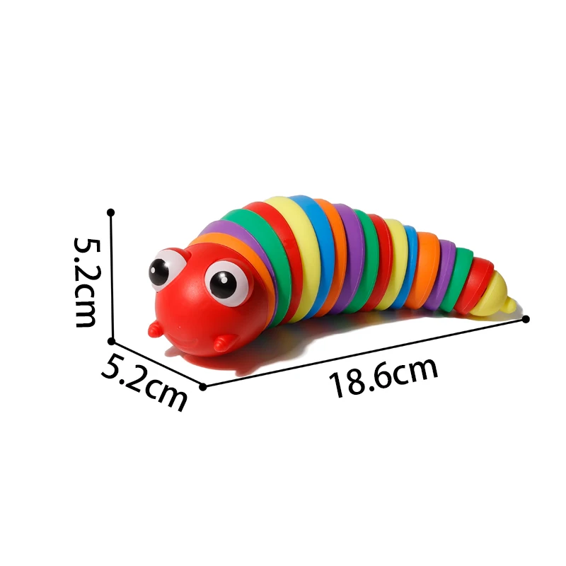 2022 Hot 3d Colorful Creative Twist Slug Toys Relieves Fun Decompression Snails Finger Slug Toy Curls Up Fidget Sensory Toys