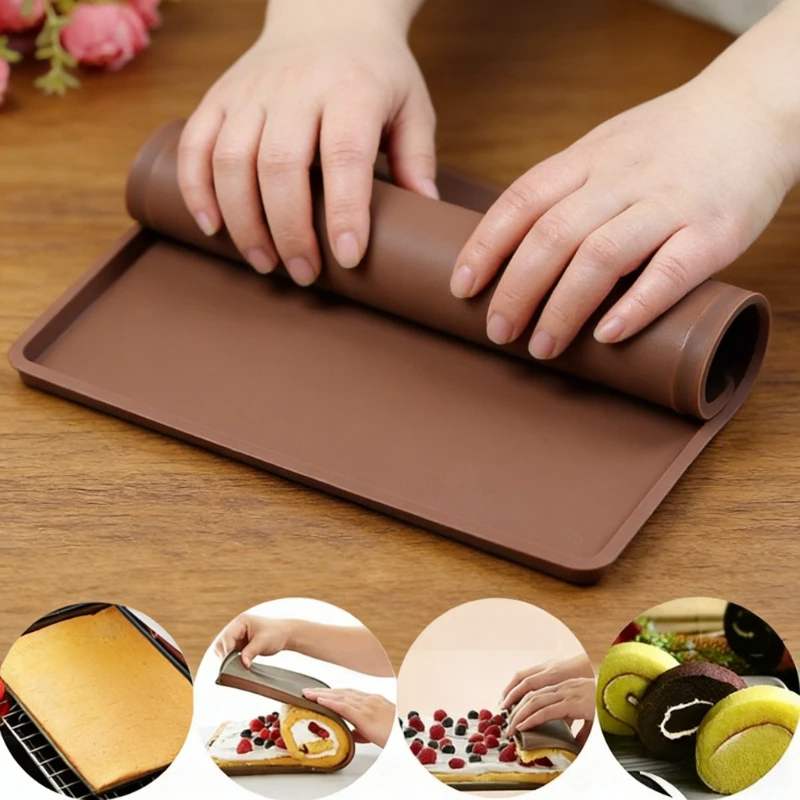 Silicone Baking Mat Non-Stick Swiss Roll Oven Mat Cake Roll Pad Macaron Baking Sheet Pastry Tools Kitchen Gadgets Accessories