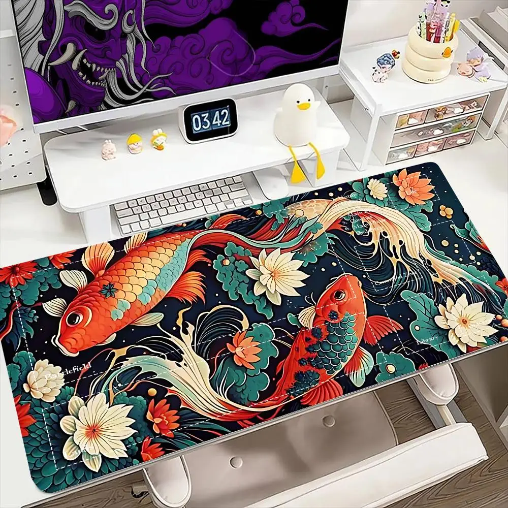 

Koi Carp Mouse Pad for MTG DTCG CCG RPG Trading Card Inked Game Playmats Smooth Rubber Surface Battle Game table mat