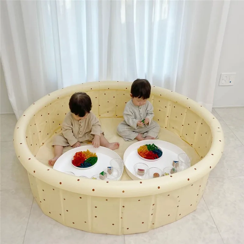 INS Baby Round Ocean Ball Pool Pit Indoor Playground Inflatable Cartoon Toys Children's Playpen Fence Kids Safety Room Decor