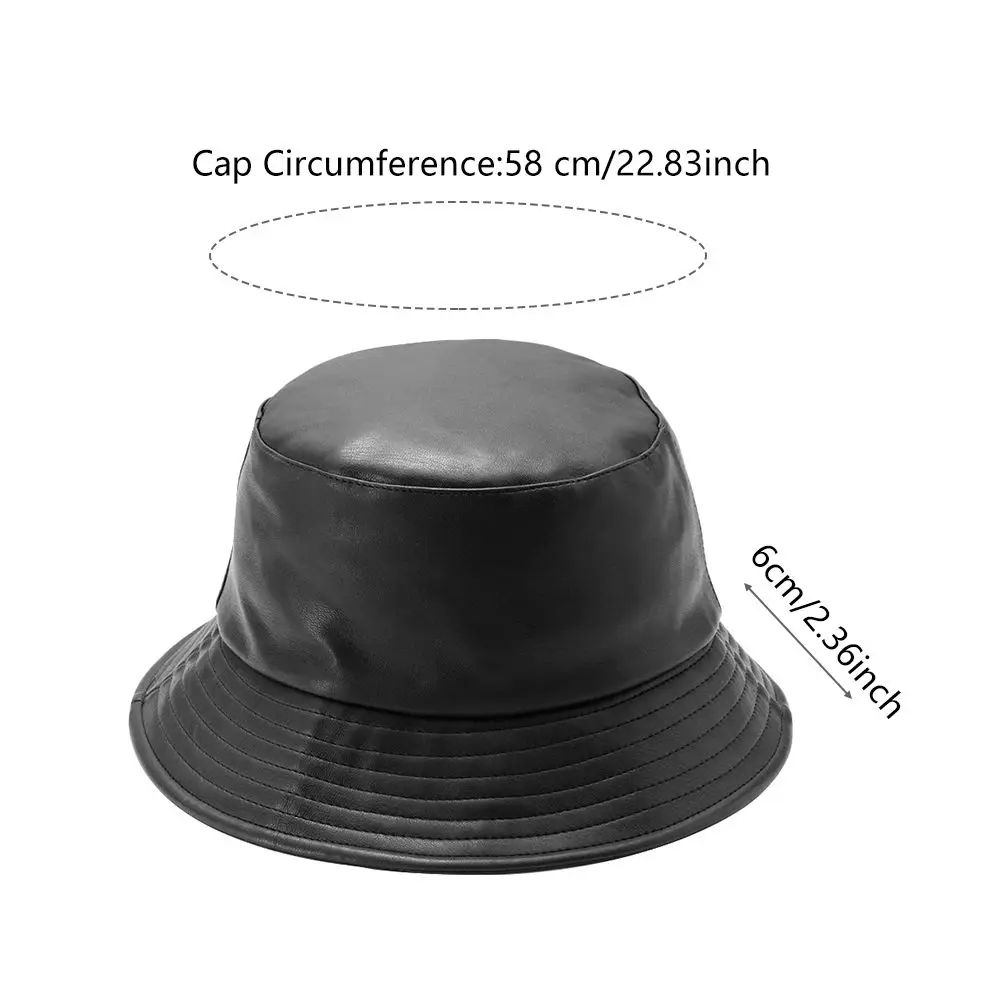 Women Men Hiking Waterproof Outdoor Leather PU Bucket Hat Fisherman Cap Sun Caps chapeau homme été gorra cuero панама летняя