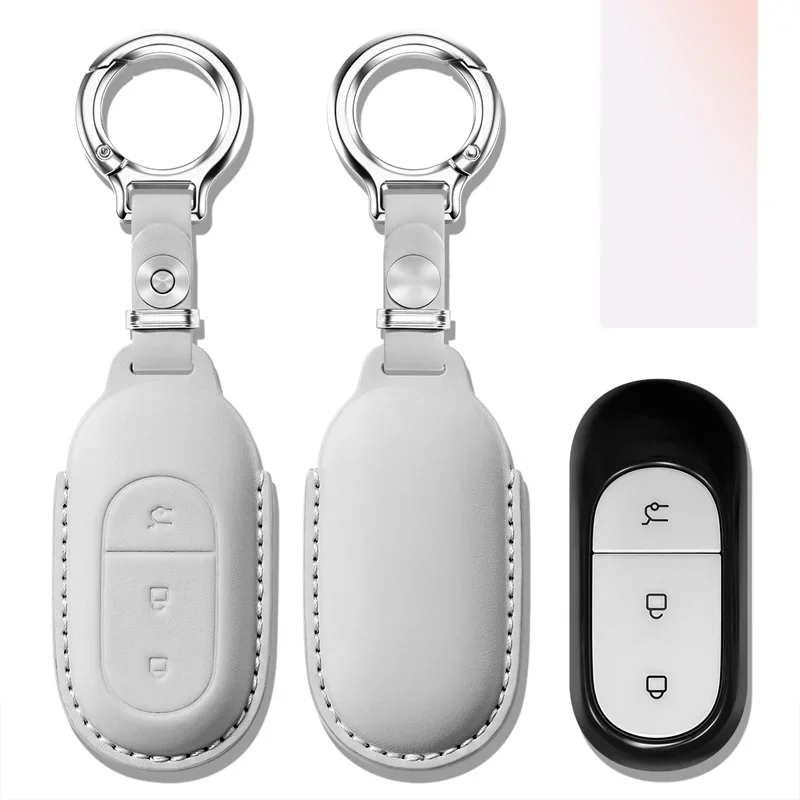 For Leapmoon B10 Car Key First-layer Cowhide High-end Key Case Buckle for Men and Women Interior Modification