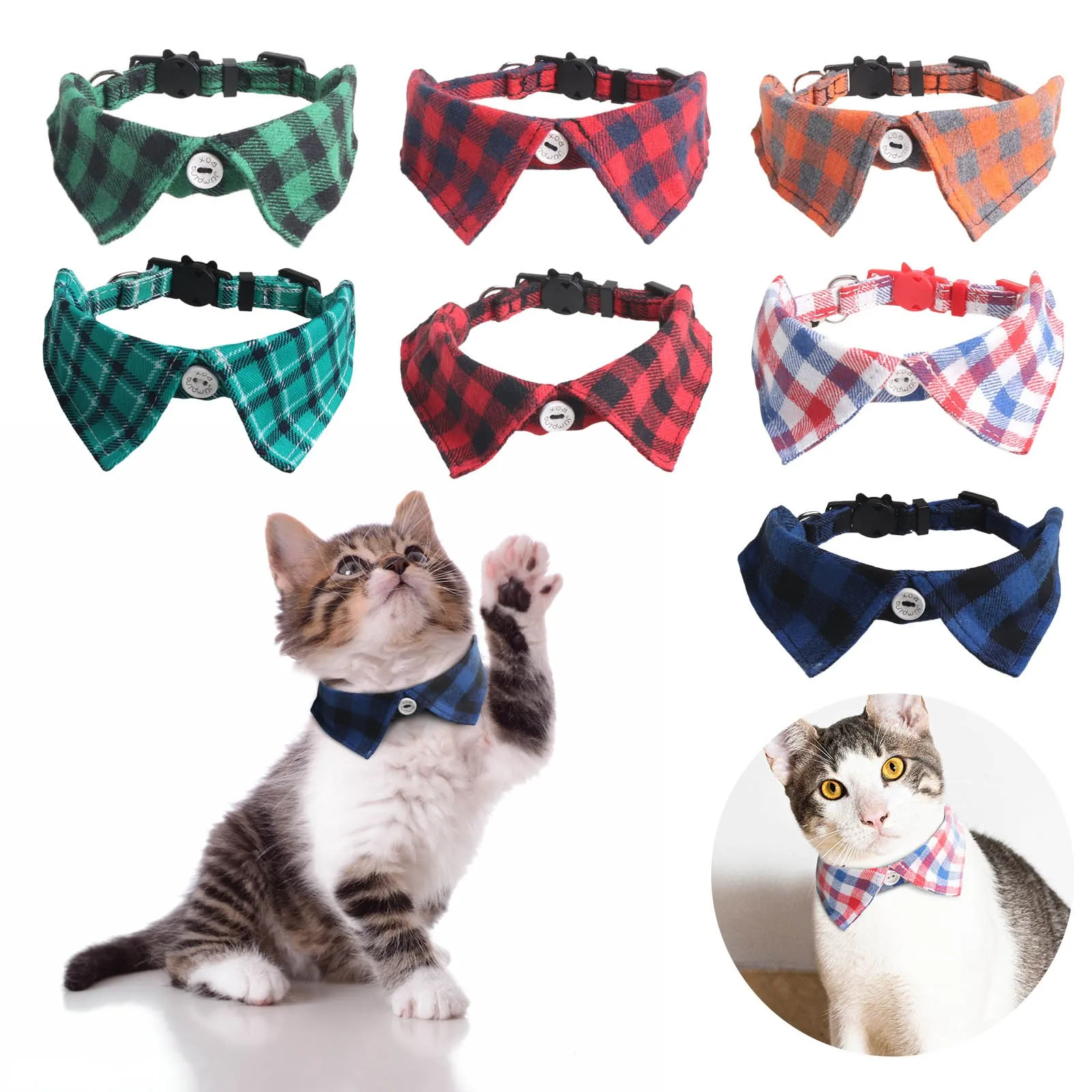 Bowtie For Cat Bow Tie Collar Plaid Adjustable Cat Tuxedo Collar For Small Dog Wedding Formal Tuxedo Suit Tux Outfits Birthday