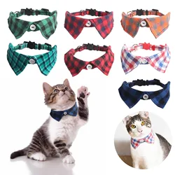 Bowtie For Cat Bow Tie Collar Plaid Adjustable Cat Tuxedo Collar For Small Dog Wedding Formal Tuxedo Suit Tux Outfits Birthday