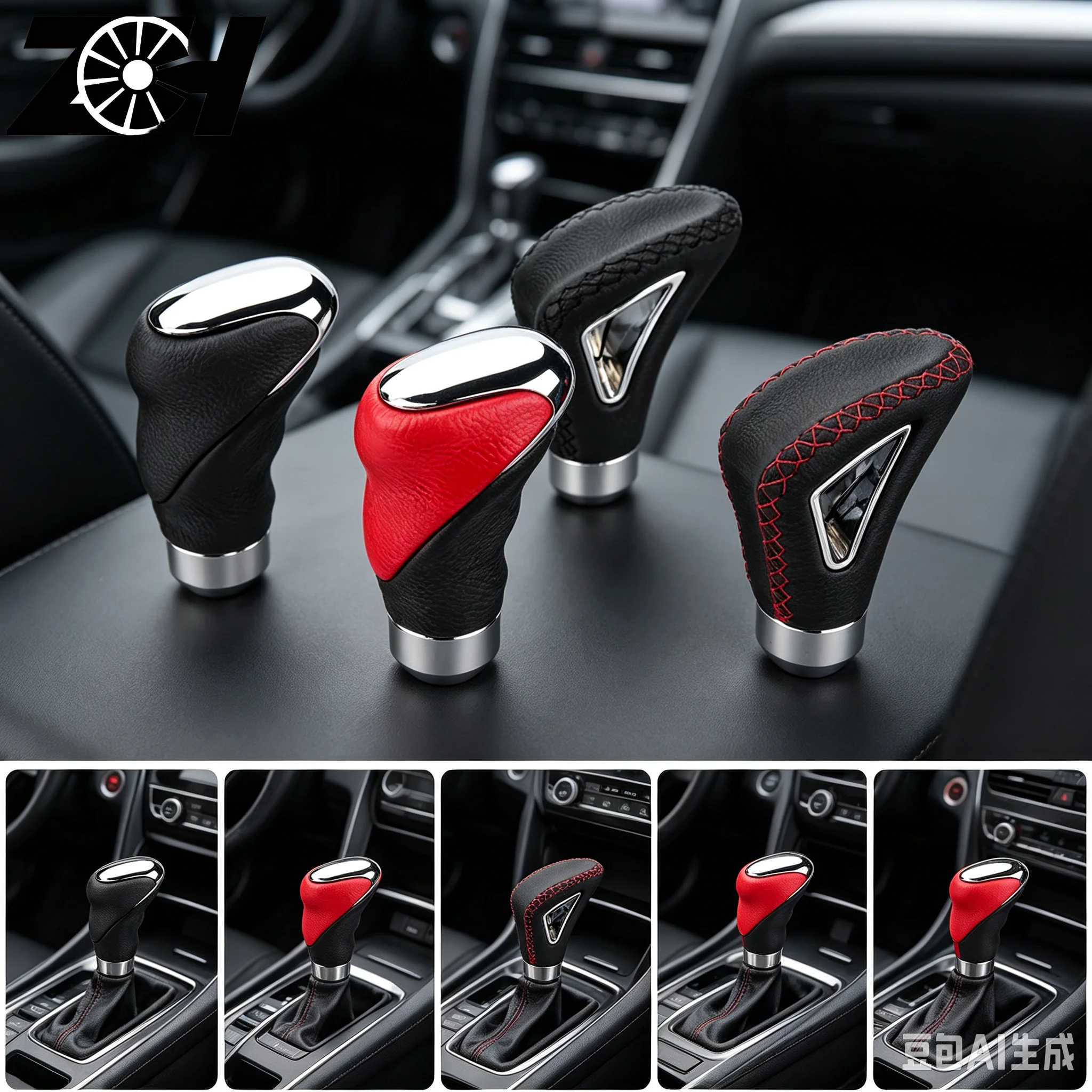 Car AT MT Leather Gear Shift Knob Lever Adapter Manual Shifter Accessories Fit For Honda Toyota Nissan Mitsubishi Ford