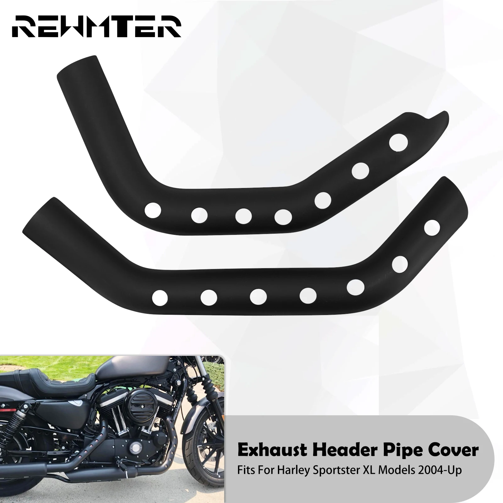 

Motorcycle Front Rear Exhaust Header Pipe Heat Shield Muffler Guard Protective Cover For Harley Sportster XL 883 1200 72 2004-23