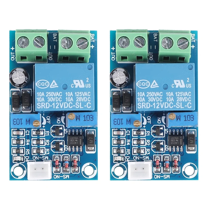 2 Pcs Storage Battery Module 12V Battery Low Voltage Cut Off Automatic Switch On Recovery Protection Module