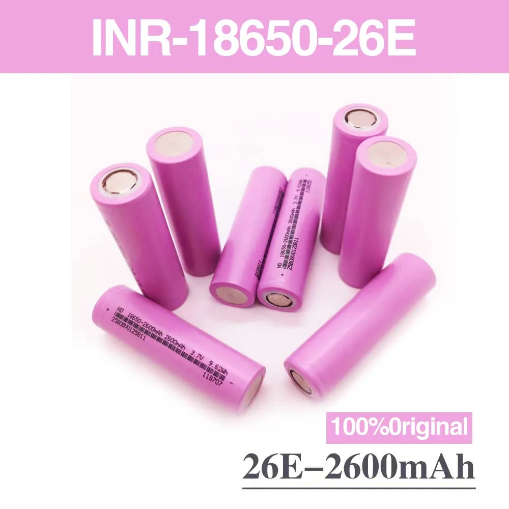 INR18650-26E 2600 мАч литий-ионный аккумулятор 5c 1000 циклов 3,7 В для Vélo Électrique Eddie Ion 18650 Batterie