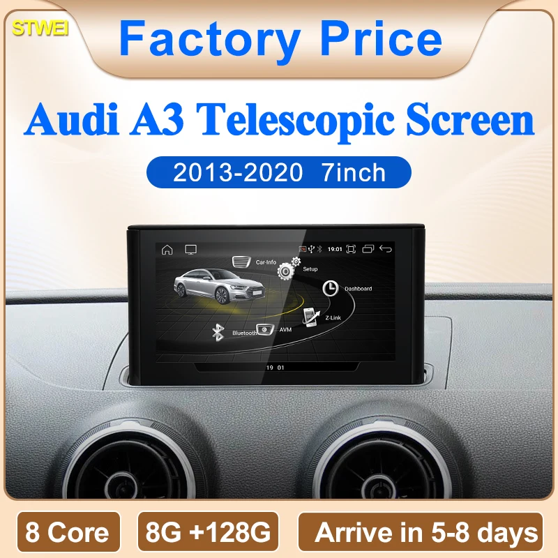 STWEI 2025 New 7inch Lift Function 8 Core Android13 Carplay For 13-18 Year AUDI A3 Car Video Players Multimedia GPS Navi Screen