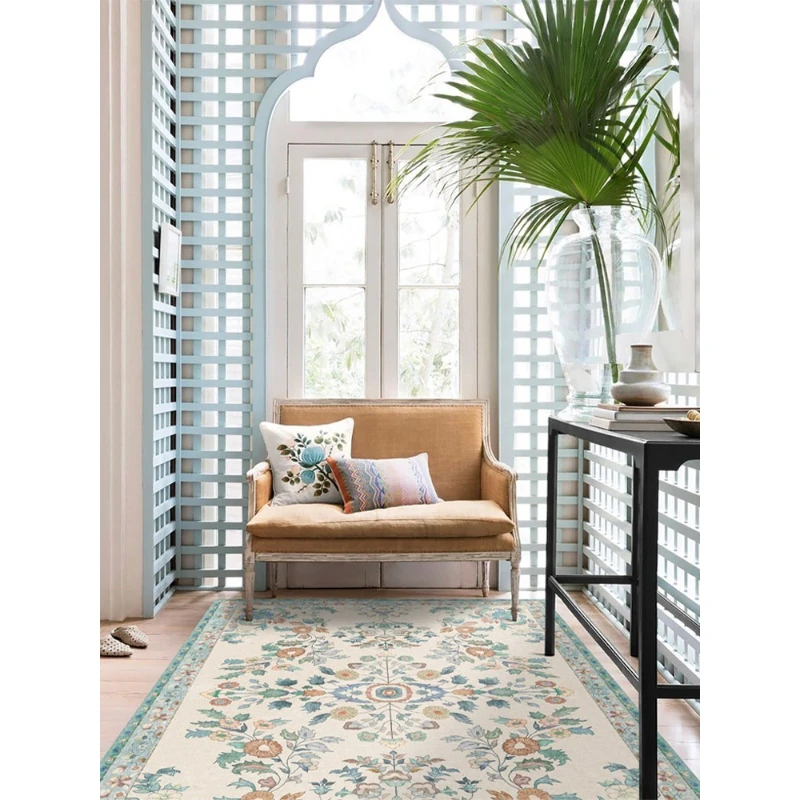 

Современный ковер в стиле Ins для гостиной, европейский романтический коврик для спальни, нескользящий, машинная стирка, коврик для дивана и стола