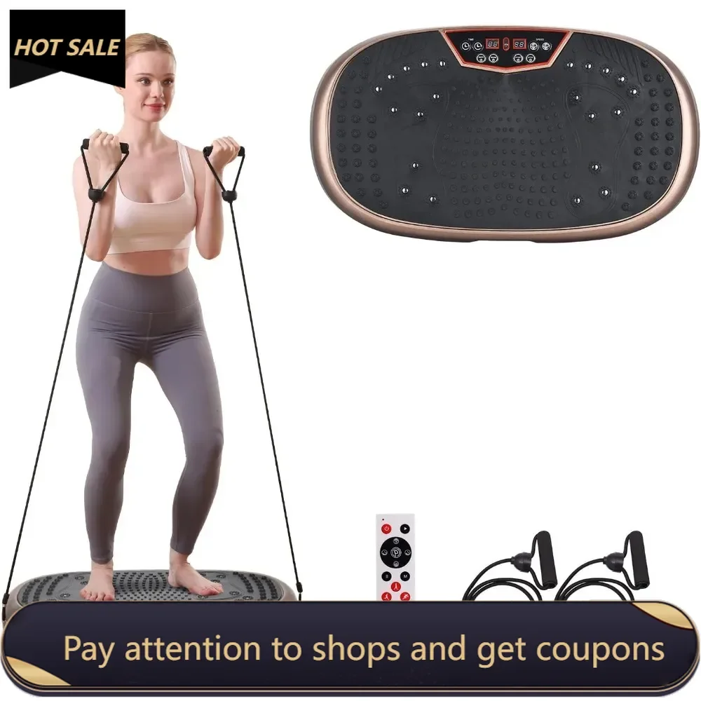 

FitMax 3D XL Vibration Plate Exercise Machine - Whole Body Workout Vibration Platform w/Loop Bands - Lymphatic Drainage Machine