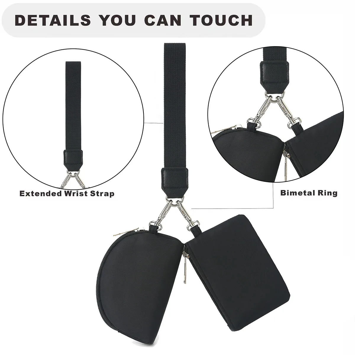 Lemon Dual Pouch Mini Zip around Wallet Portable Keychain Wristlet Coin Purse Pocket Bag - Butler Key Bag