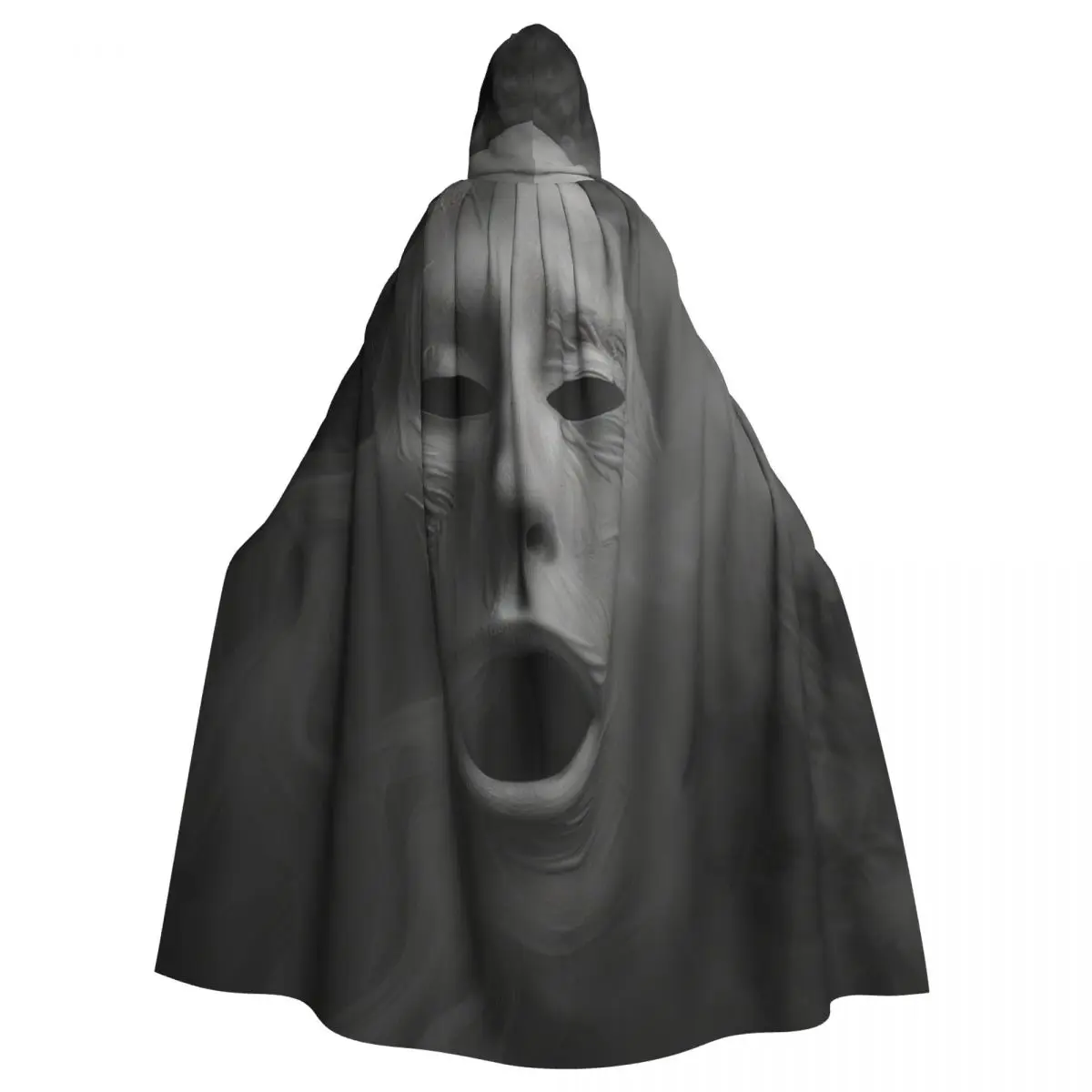 

Eerie Face Cloak for Halloween Horror and Gothic-Themed Events Unisex Adult Cloak with Hood Long Witch Costume Cosplay