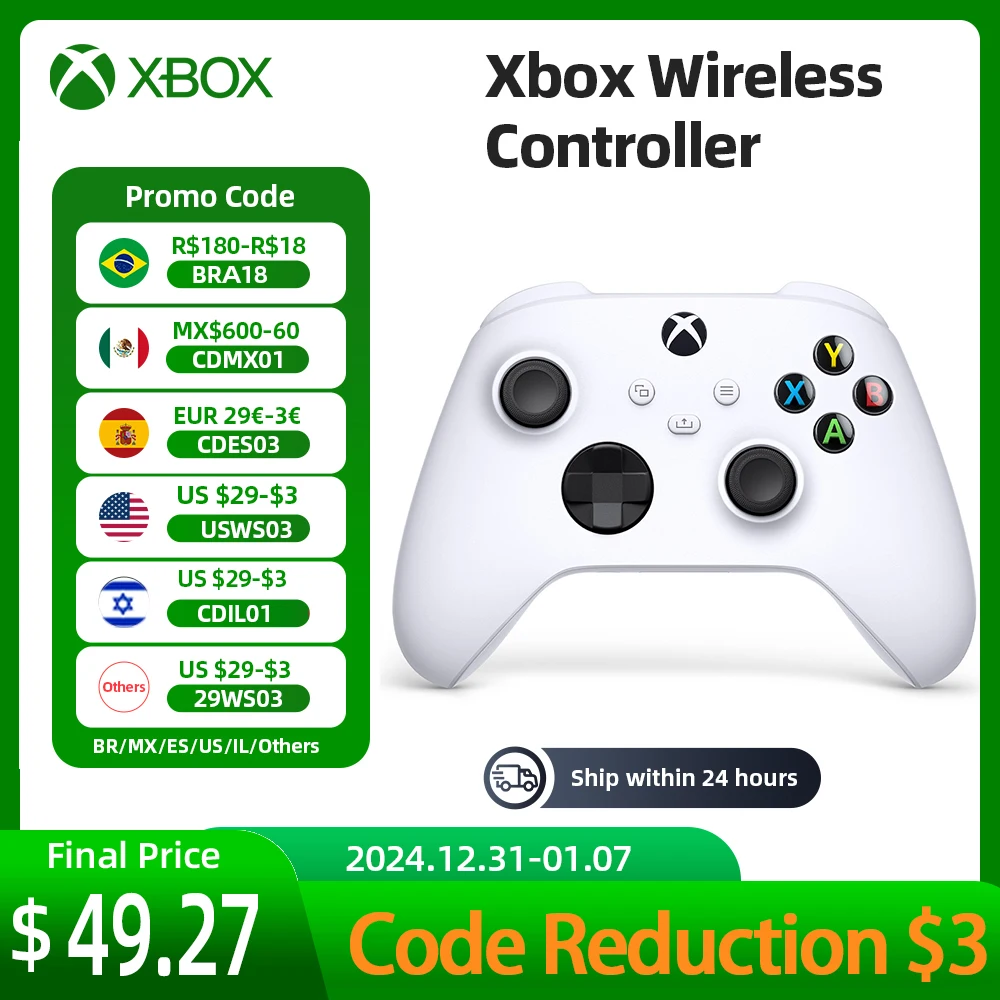 Microsoft Xbox Core Forza Horizon 5 Wireless Controller Carbon Electric Volt White Black for Xbox Series X S Xbox One Controller