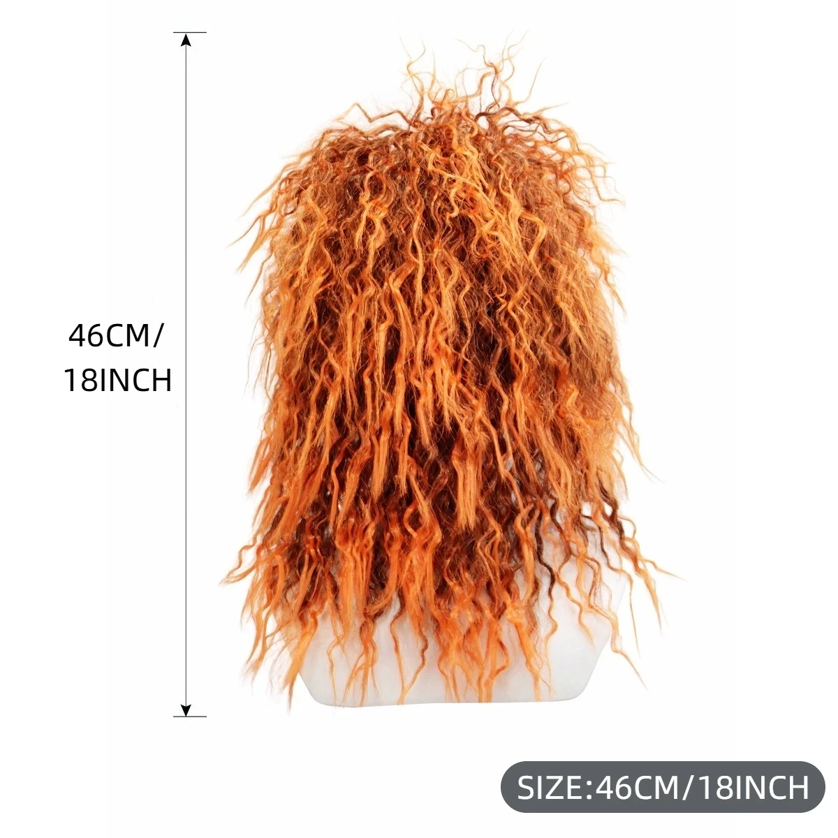Fluoreszierend grüne, flauschige, kleine Roll-Perücke mit Blasenoberfläche aus Synthetik | Halloween Groteskes Thema Cross-Dressing Lustiges Cosplay – Detail 16