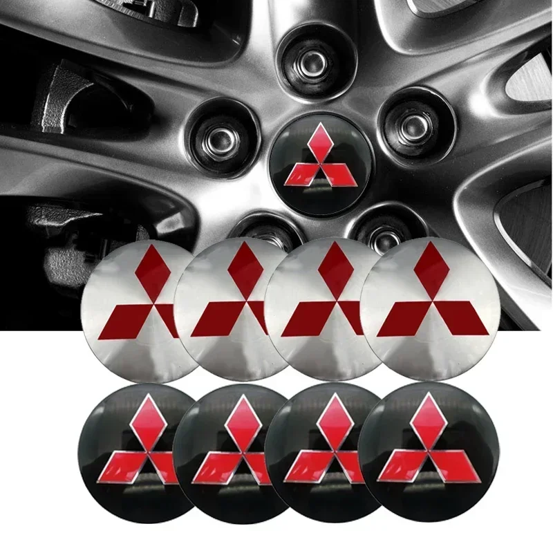 56mm Car Wheel Center Hub Caps Aluminium Sticker for Mitsubishi ASX Lancer L200 Pajero Outlander Eclipse Galant Ralliart