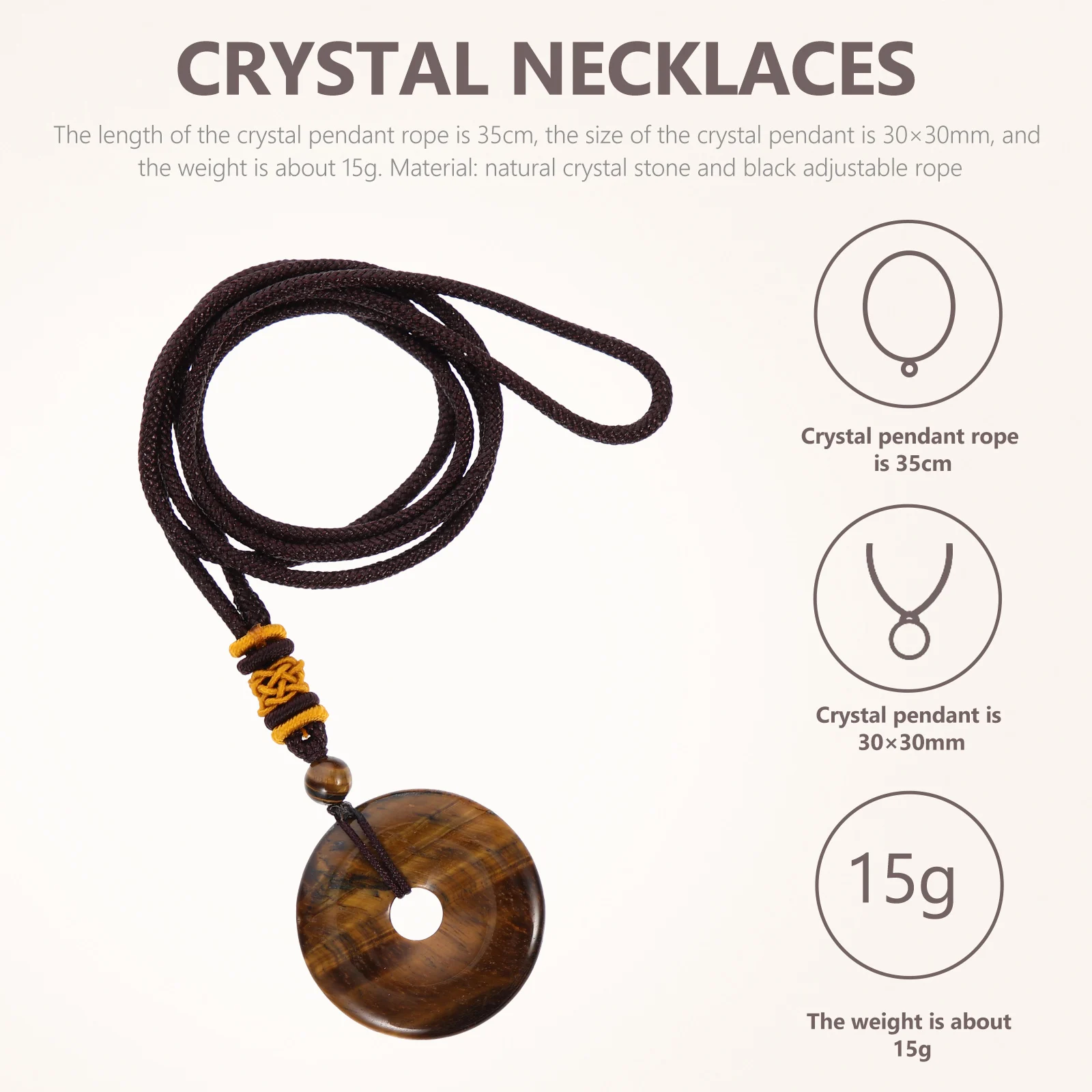 

Retro Crystal Necklace Pendants Jewelry for Women Jewellery Stone Decorative Rhinestone