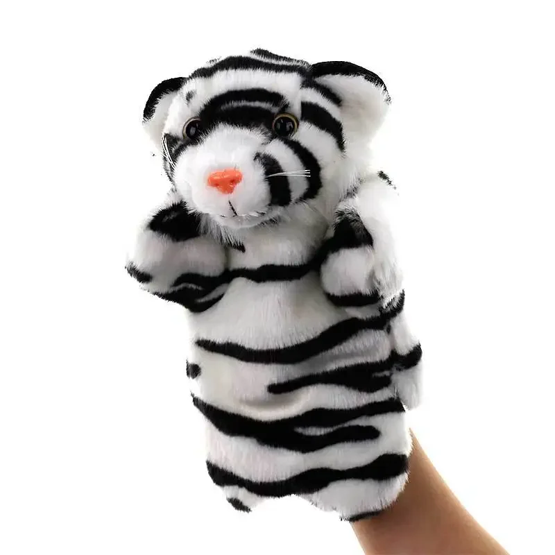 Hand Puppets Tiger Doll Cartoon Short Plush Tiger Plush Toy Animal Shaped Hand Doll