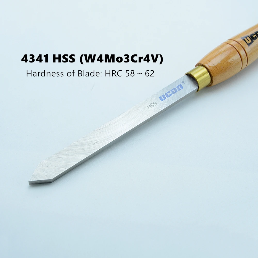 UCDO 16mm HSS Diamond Parting Woodturning Tools Wood Lathe Cut-off Turning Tipped Chisels HSS Blade With Hanging Rings