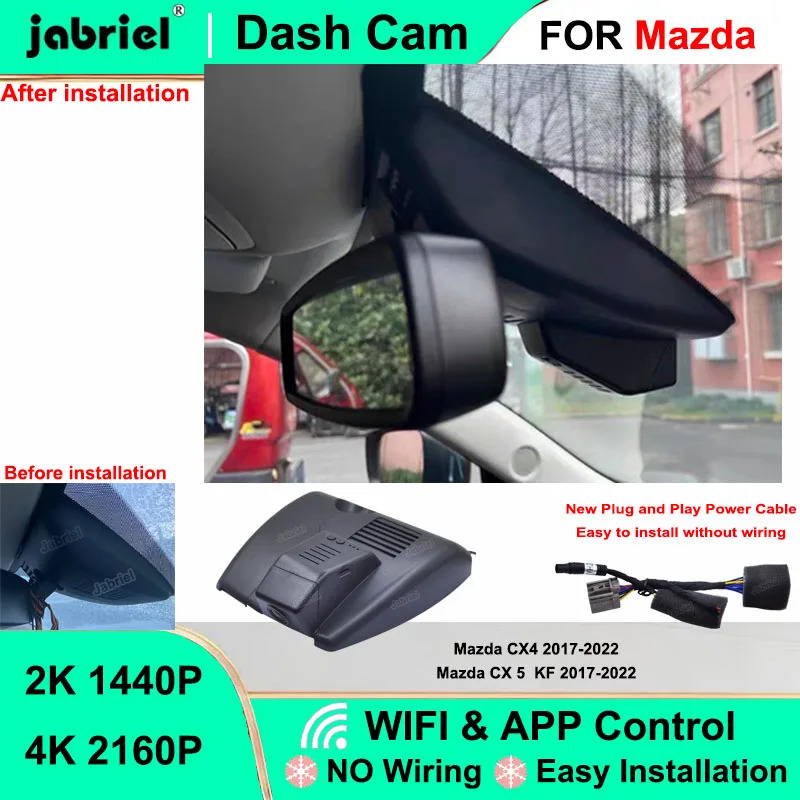 

Видеорегистратор Jabriel для Mazda CX-5 KF 2018-2022 и Mazda CX-4, 2K/4K, Wi-Fi, Plug and Play