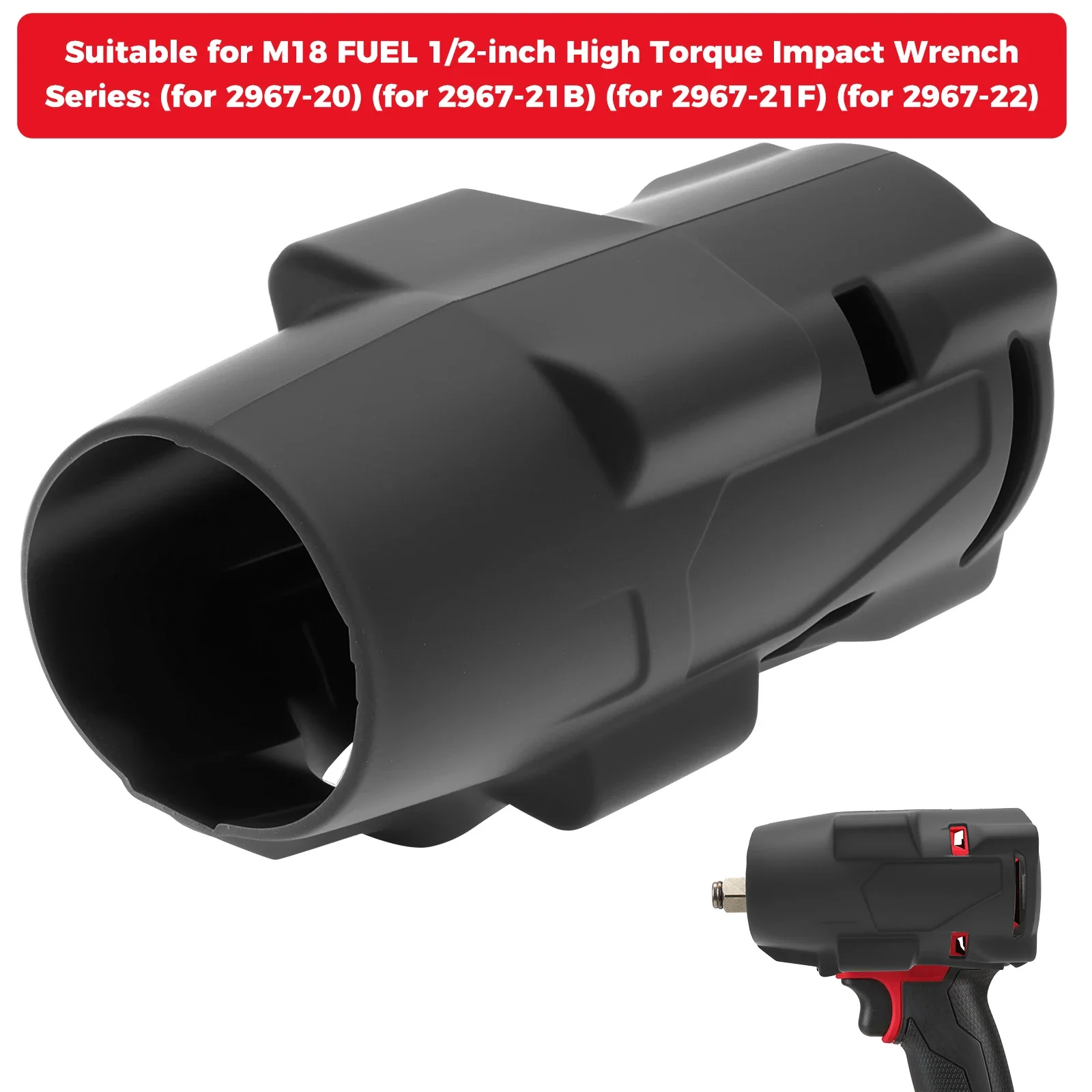 

M18 18V 1/2" High Torque Impact Wrench with Friction Ring Protective Boot For 2967-20 2967-21B 2967-21F High Torque Impact