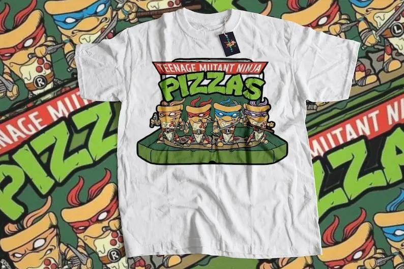 Video Game T-Shirt, Pizza Party t-shirt! Cartoon t-shirt, Nostalgic 90s cartoon t-shirt