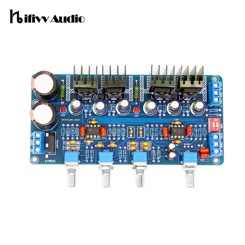 

NE5532 Тон класса A, параллельная предварительная плата для DIY, предусилитель, высокие частоты, MID, бас, независимая регулировка, модуль предусилителя