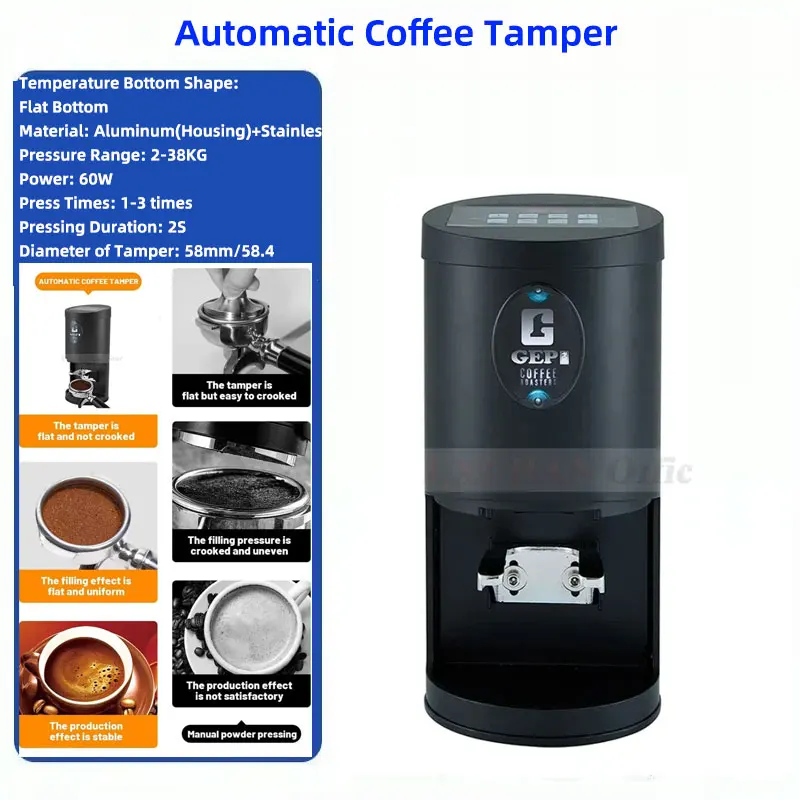 

LX Coffee Tamper 58MM For Coffee Automatic Electric Bean Powder Flat Press Stainless Steel Tamper Coffee Tool 220V 110V