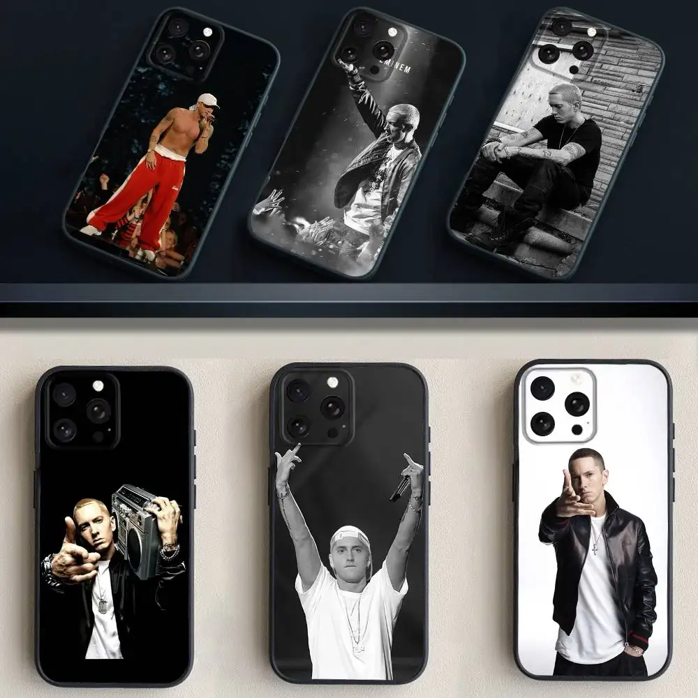 

Singer Hot E-Eminem Phone Case For iPhone 16,15,14,13,12,11 Plus,Pro Max,XS,X,XR,SE,Mini,8,7,Soft Silicone Black Cover