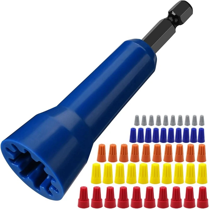 

1PCS Wire Twisting Spinner,Spin Twist Wire Connector Socket,Wire Connector Driver With 1/4In Chuck With 50Pcs Wire Caps Durable