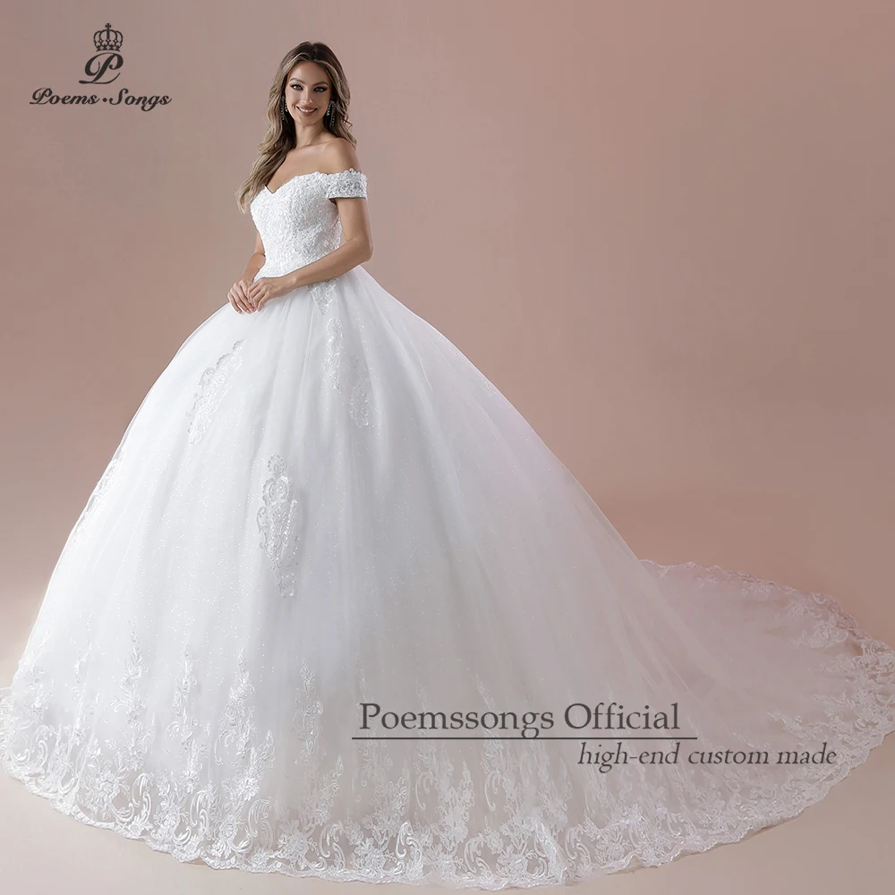 vestidos de novia corte princesa boda Customized Off the Shoulde Wedding Dress for bride Handmade beads lace vestido de novia