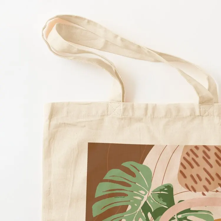Mid Century Modern Plant Art, Abstract Monstera Illustration Tote Bag tote bag custom canvas tote bag cloth woman