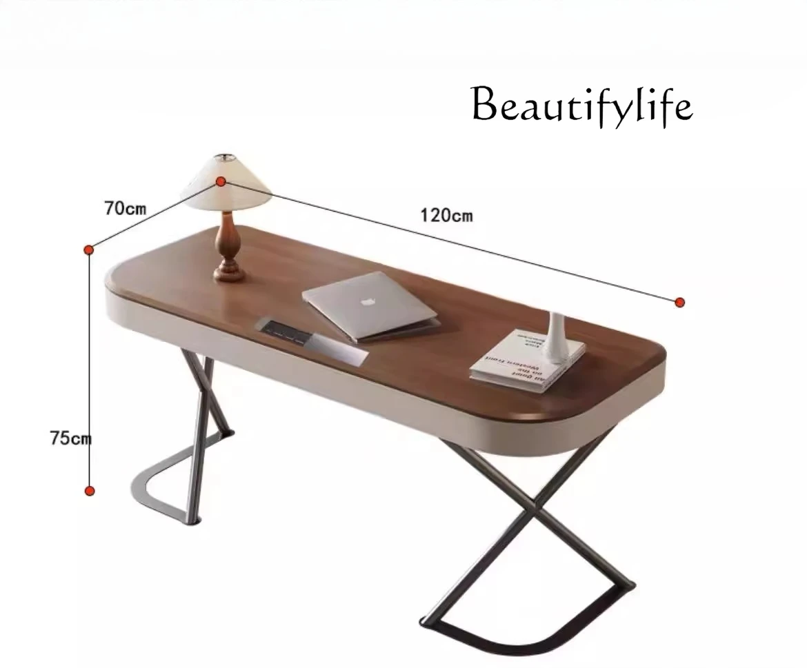 

Modern minimalist desk designer saddle leather desk premium computer desk antique home study table