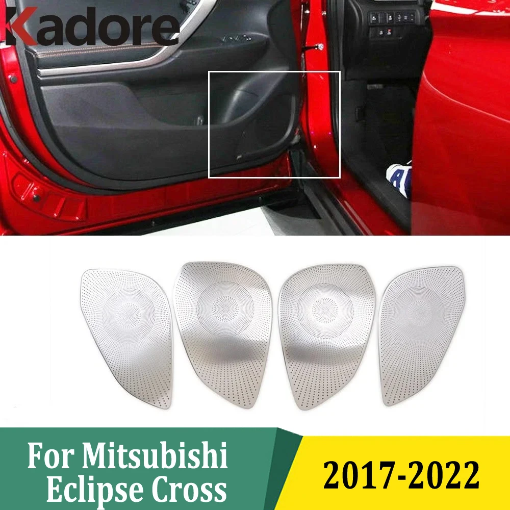 

For Mitsubishi Eclipse Cross 2017 2018 2019-2022 Inner Audio Speaker Cover Door Loudspeaker Trim Car Accessories Stainless Steel