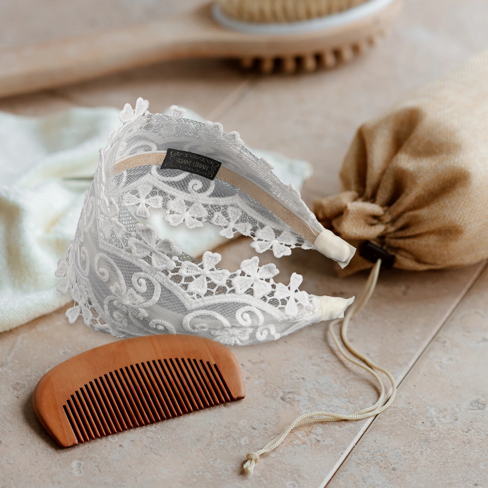 

Chic Lace Wide Headband Women Girls Decorative Headwear Comfortable Long Time Wear Women Lace Headband Girls Hair Accessory