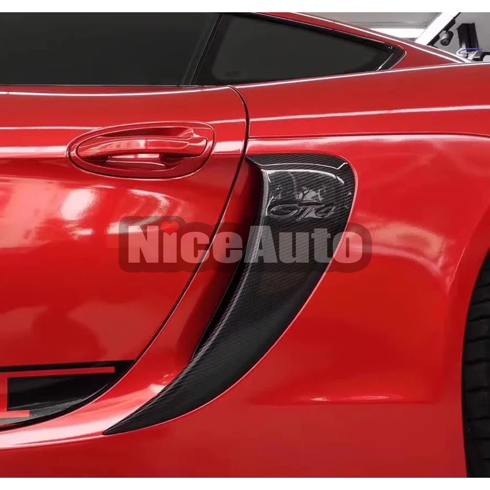 for Porsche 981 Cayman Boxster 2013 2014 2015 Real Carbon Fiber Bodykits Car Door Side Fender Vents Trims Frame Decorative Cover