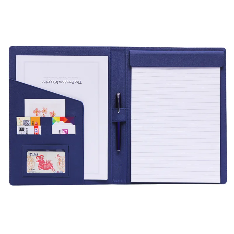 Personalise Name Letters Multifunctional A4 Conference Folder Business Stationery Folder Pu Leather Contract File Folders