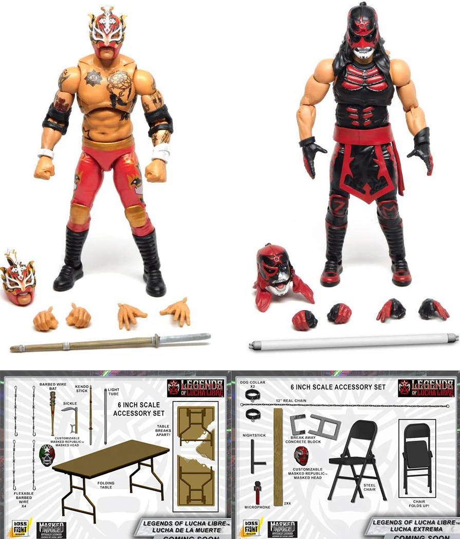 BFS 1/12 Wrestler Legend Luka Libre La Muerte Action Figure Tables Chairs Accessories Set for Fans Collection