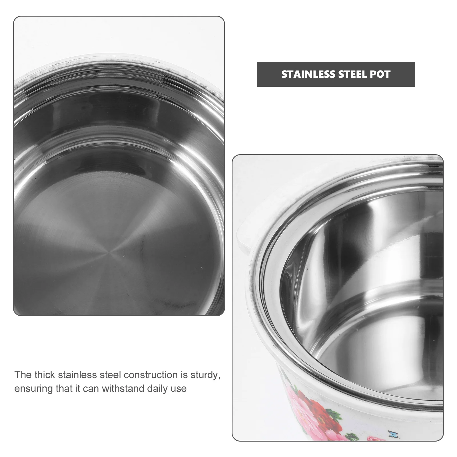 

1Set Hotpot Pot Stainless Steel Protective Shell Small Cooking Pot Suitable Single Person Soup Porridge Stove Top