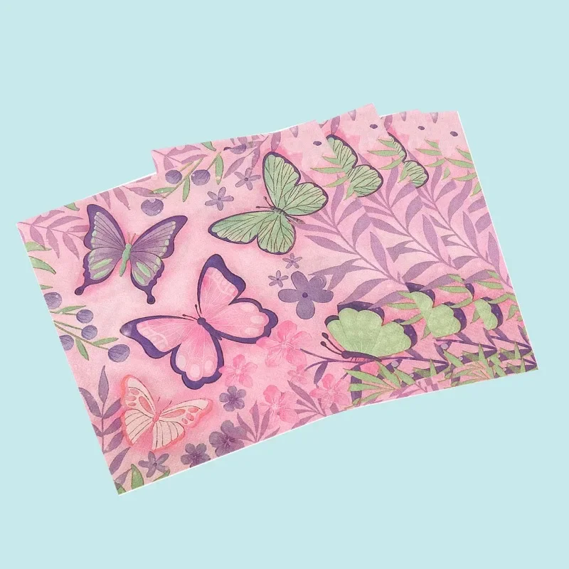 10/20pcs Butterfly Theme Party Decoration Supplies Disposable Paper Placemats Colored Napkins Butterfly Bone Butterfly Paper