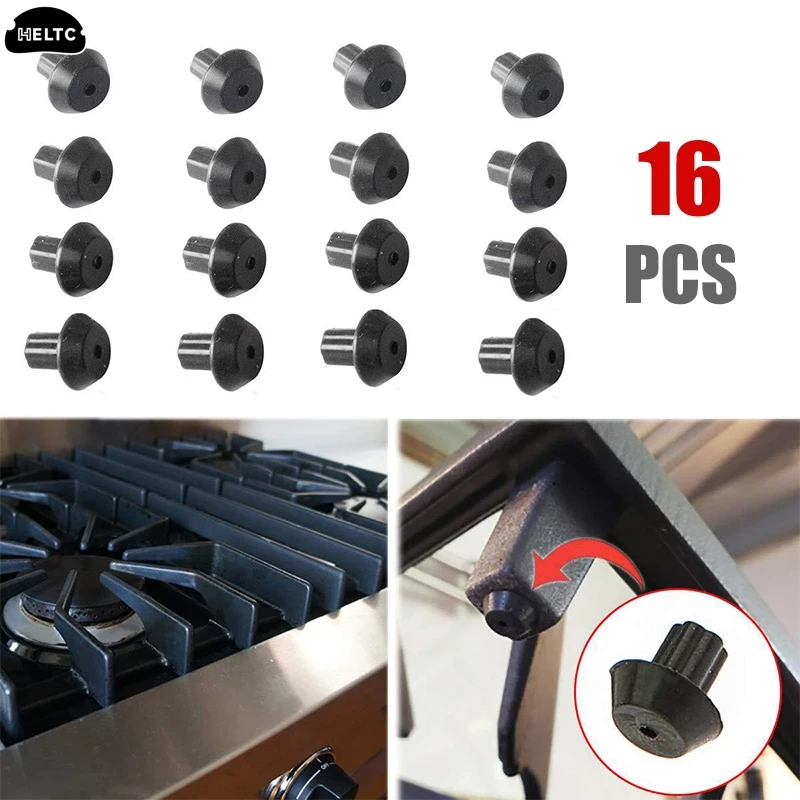 16 PCS Replacement Gas Range Rubber Feet  Grate Foot Compatible Stove Gas Stove Burner Foot Rubber Feet For Kitchen Accessories